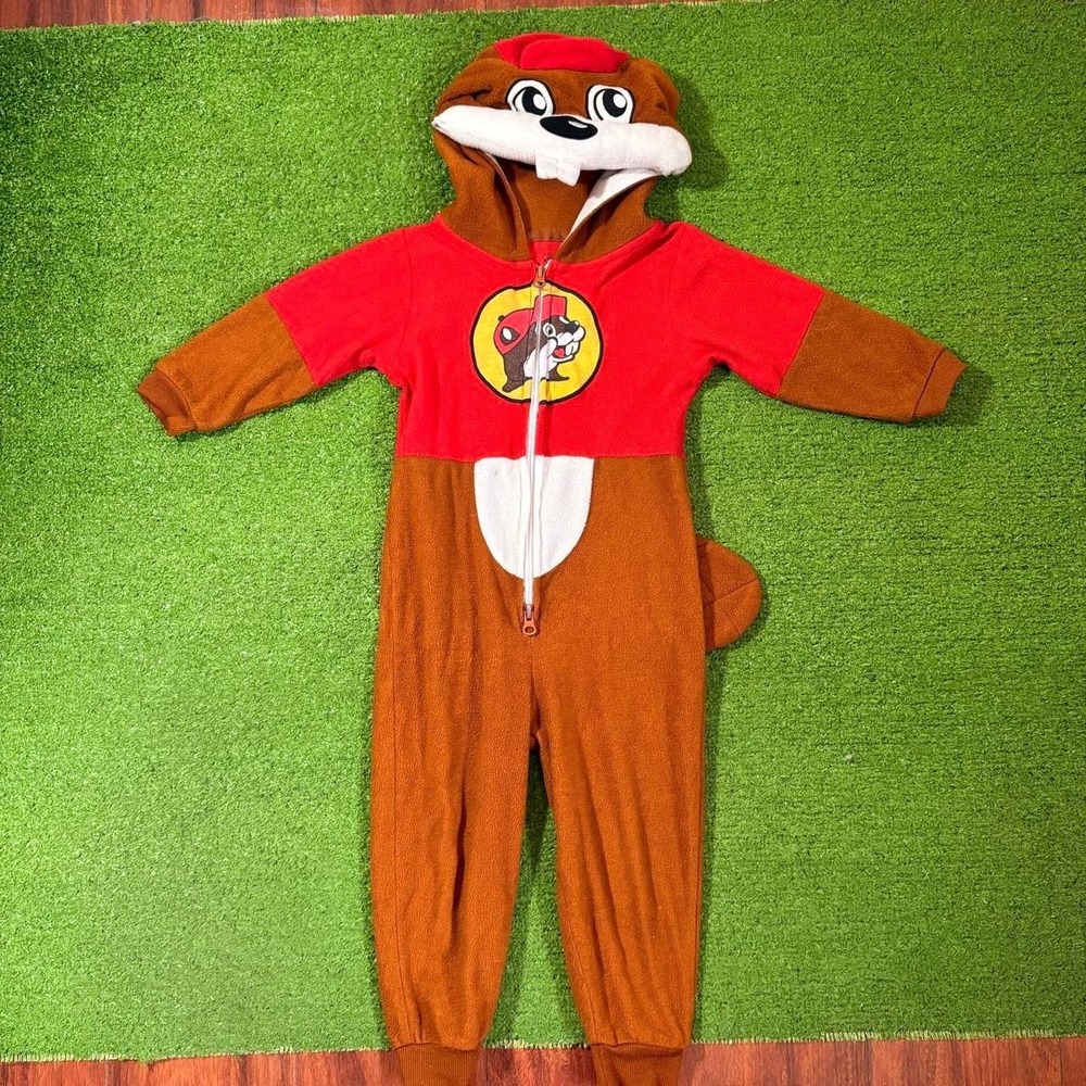 Buc-ee's Toddler Kids Size 3T‎ Zip Up Pajamas Sleeper Costume Hooded